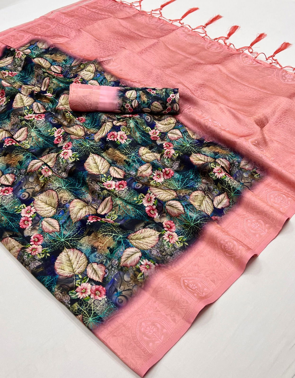 SRC Softy Digital Jacquard Digital Printed Sarees Wholesale Price In Surat